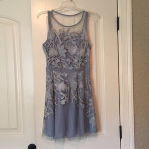 Light Blue Floral Embroidered Dress